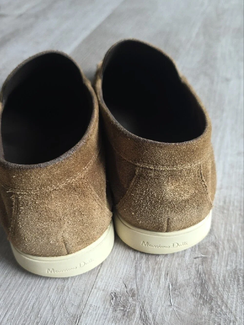 Massimo DUTTI Men's Suede Slip-On Loafers in Brown